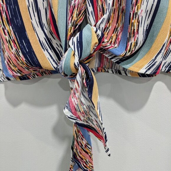 Zac & Rachel Women's Tie Front Striped Top | Size S - Picture 2 of 7